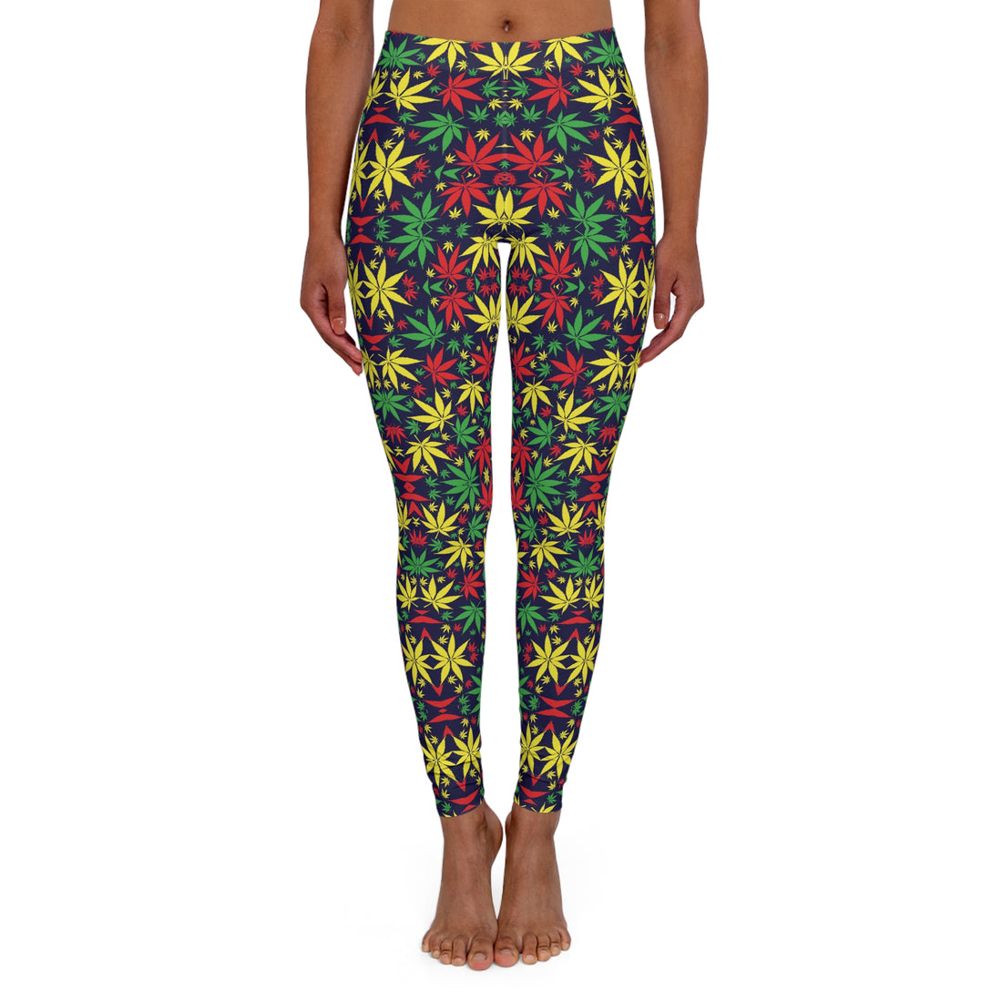 Ink Tropical Rasta Toned Spandex Leggings