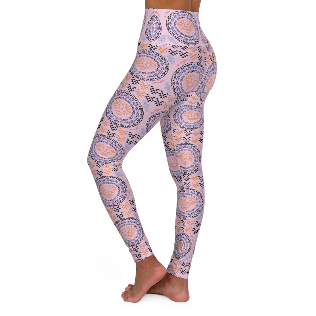 Lilac Lion Head Yoga Leggings