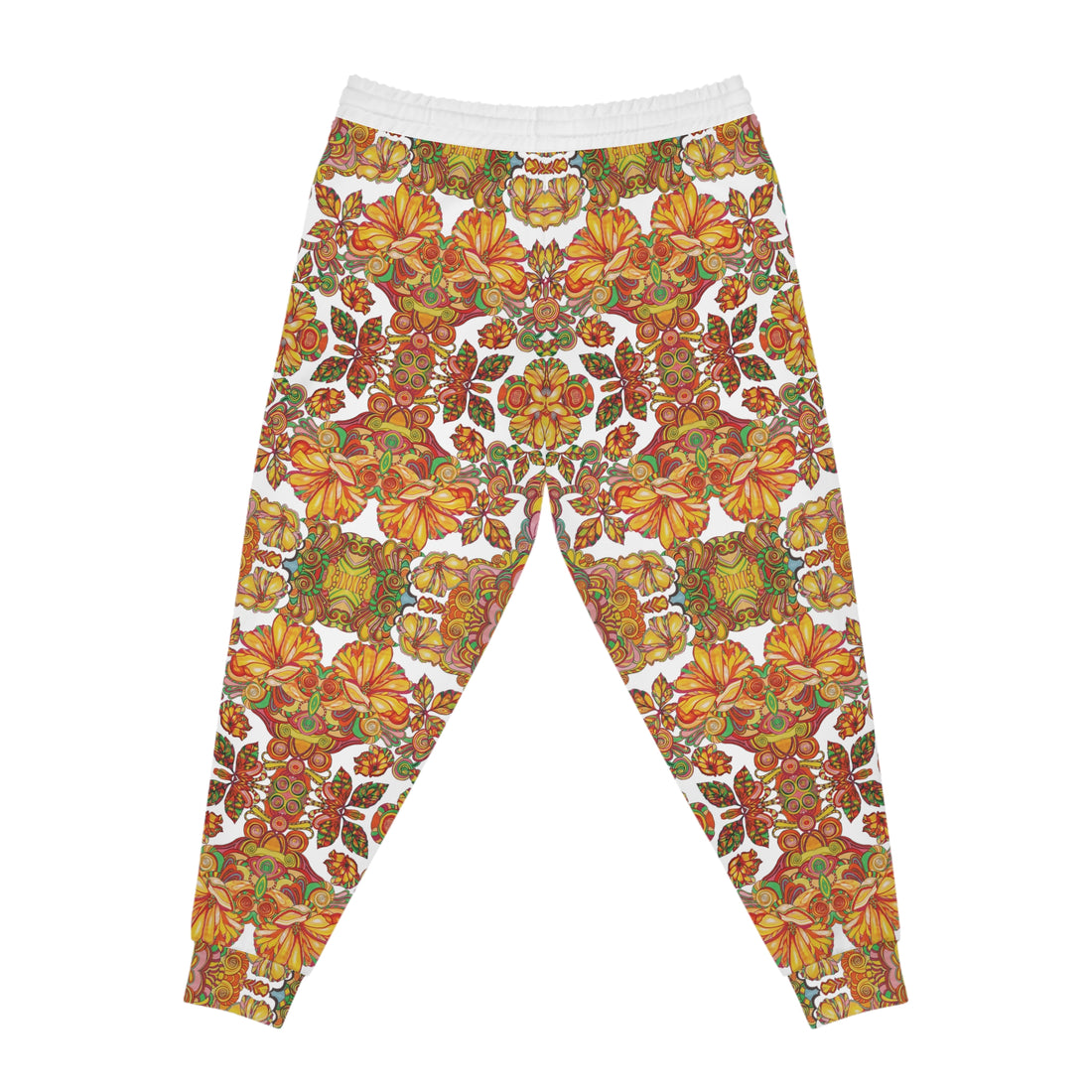 White AOP Artsy Floral Joggers