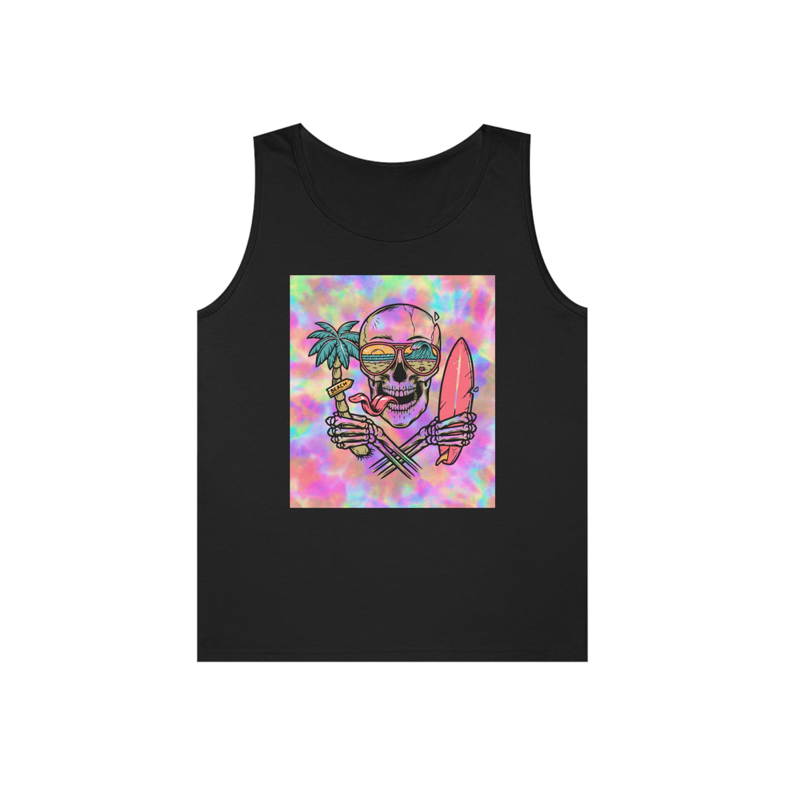 Tye Dye Skull Print Unisex Tank Top