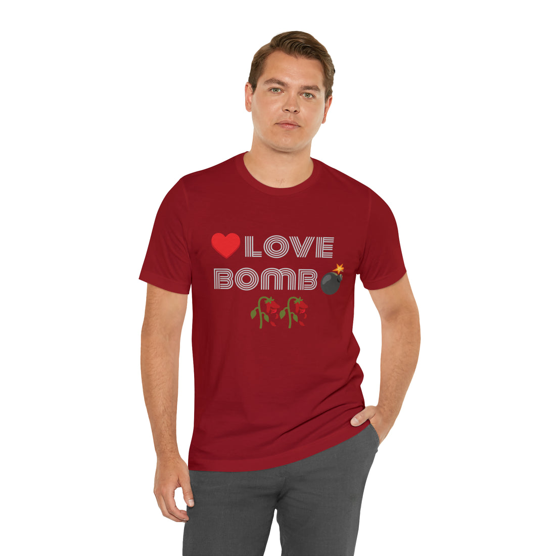 Unisex Love Bomb Typography Jersey Tee