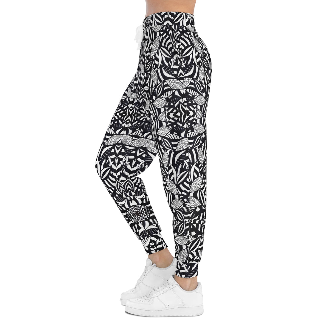 White Tropical Minimalist Unisex Joggers