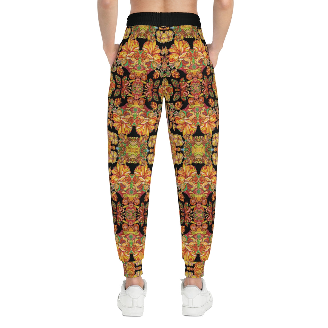 Black AOP Artsy Floral Joggers