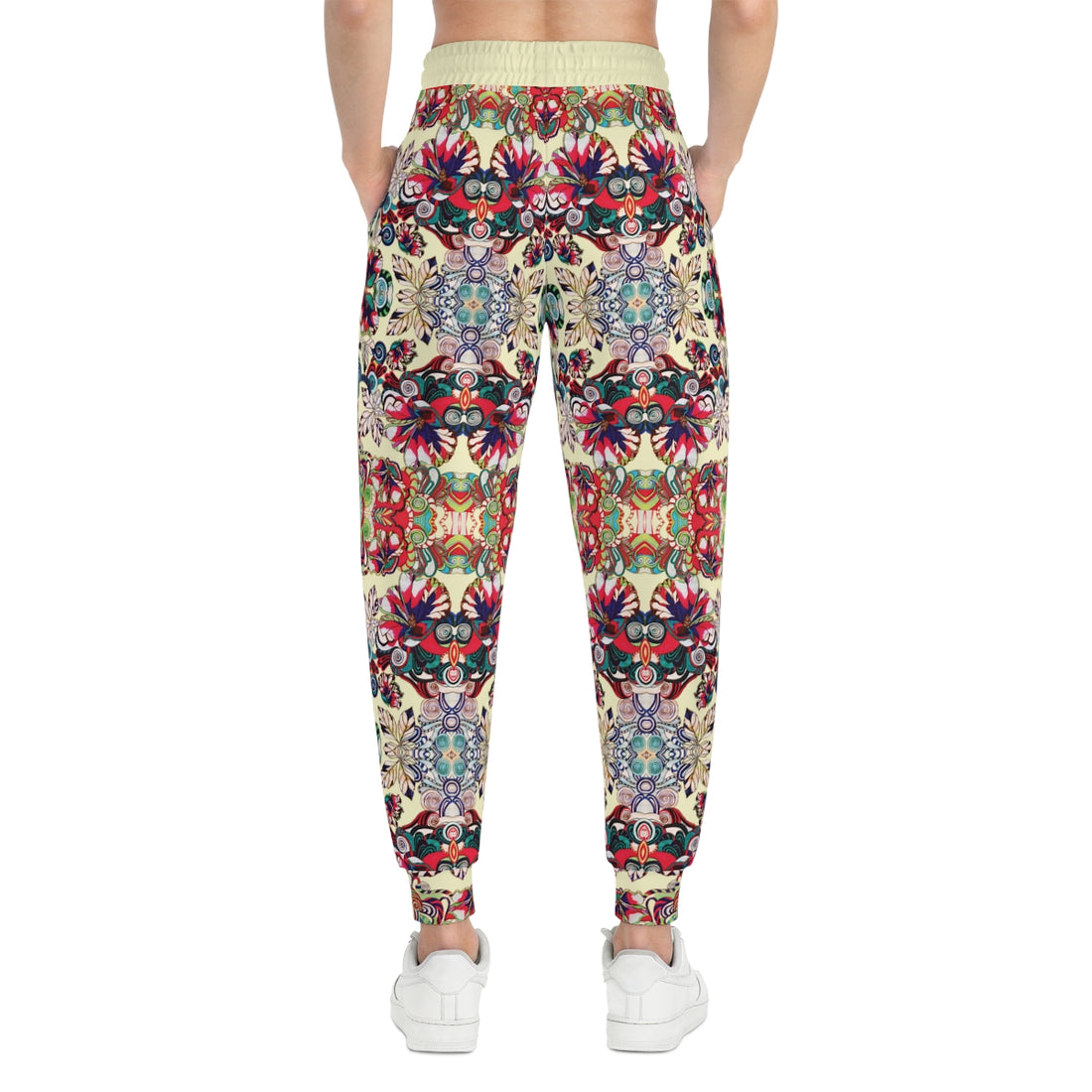 Cream Graphic Floral Pop AOP Joggers