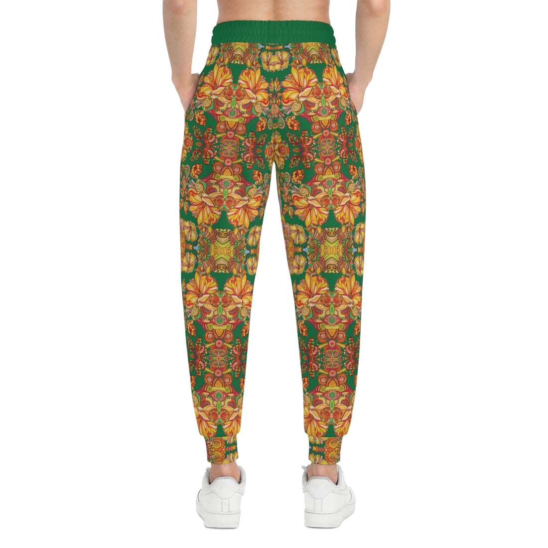 Green AOP Artsy Floral Joggers