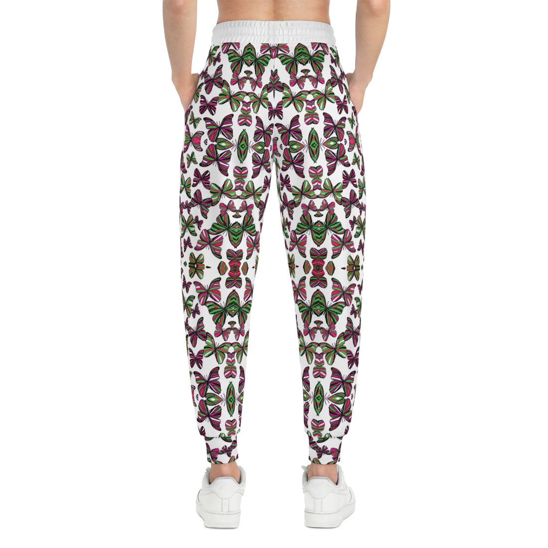 White Butterflies Kaleidoscope AOP Joggers