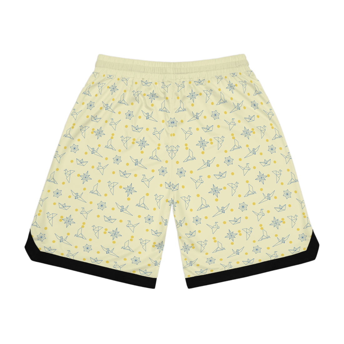 Cream Origami Basketball Rib Shorts (AOP)