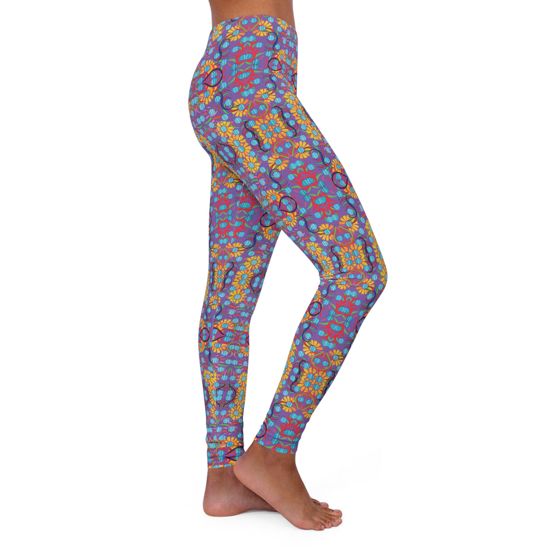 Pearl Purple Sunflower Spandex Leggings