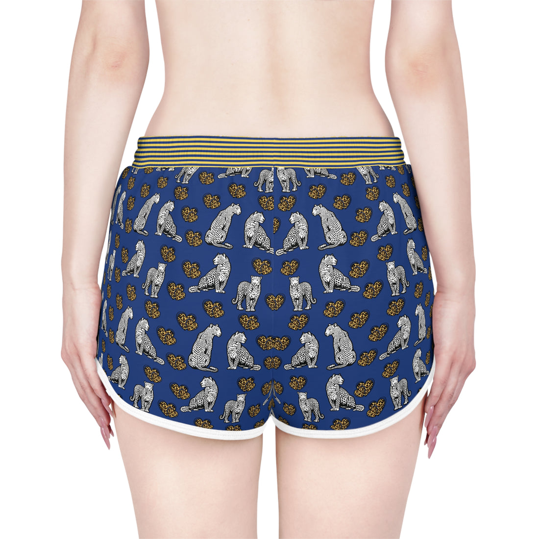 Blue Cheetah Hearts Relaxed Shorts