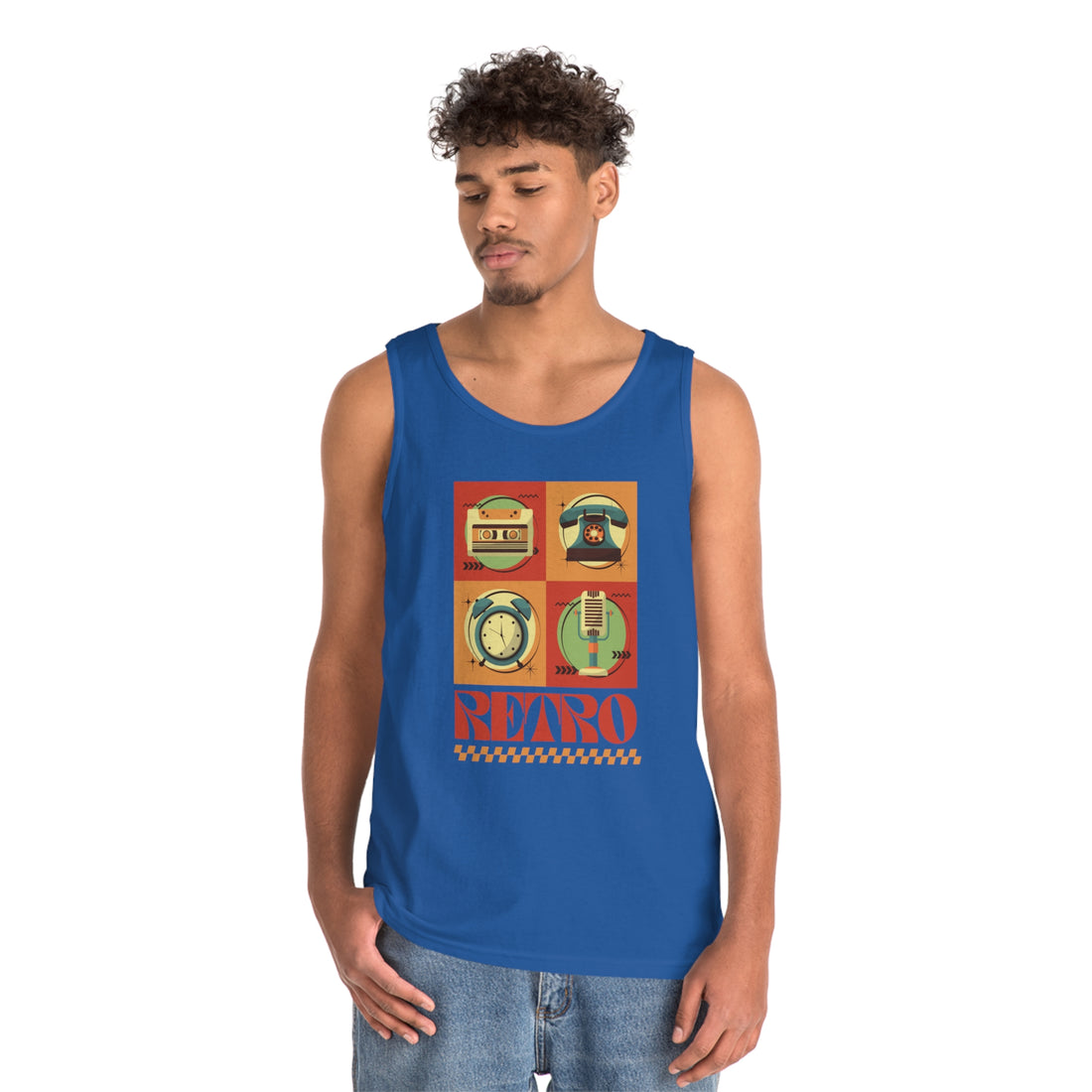 Retro Print Unisex Tank Top