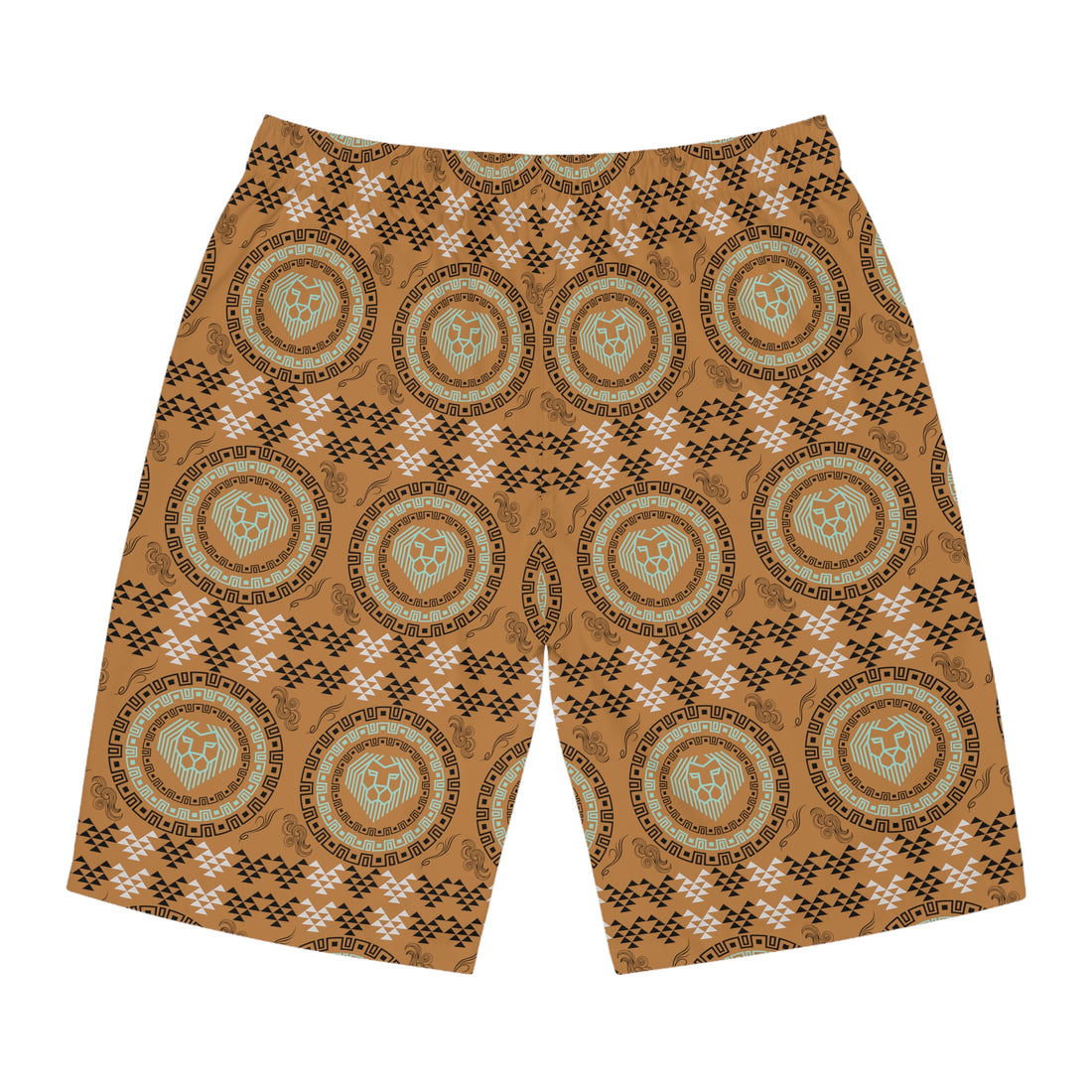 Tussock Geo Lion Head Men's Board Shorts (AOP)