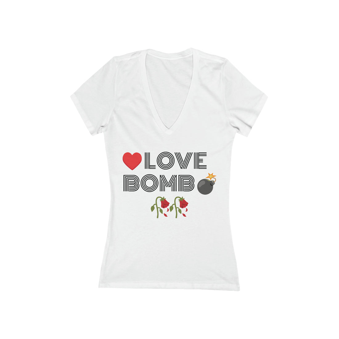 Women's Jersey Love Bomb V-Neck Tee