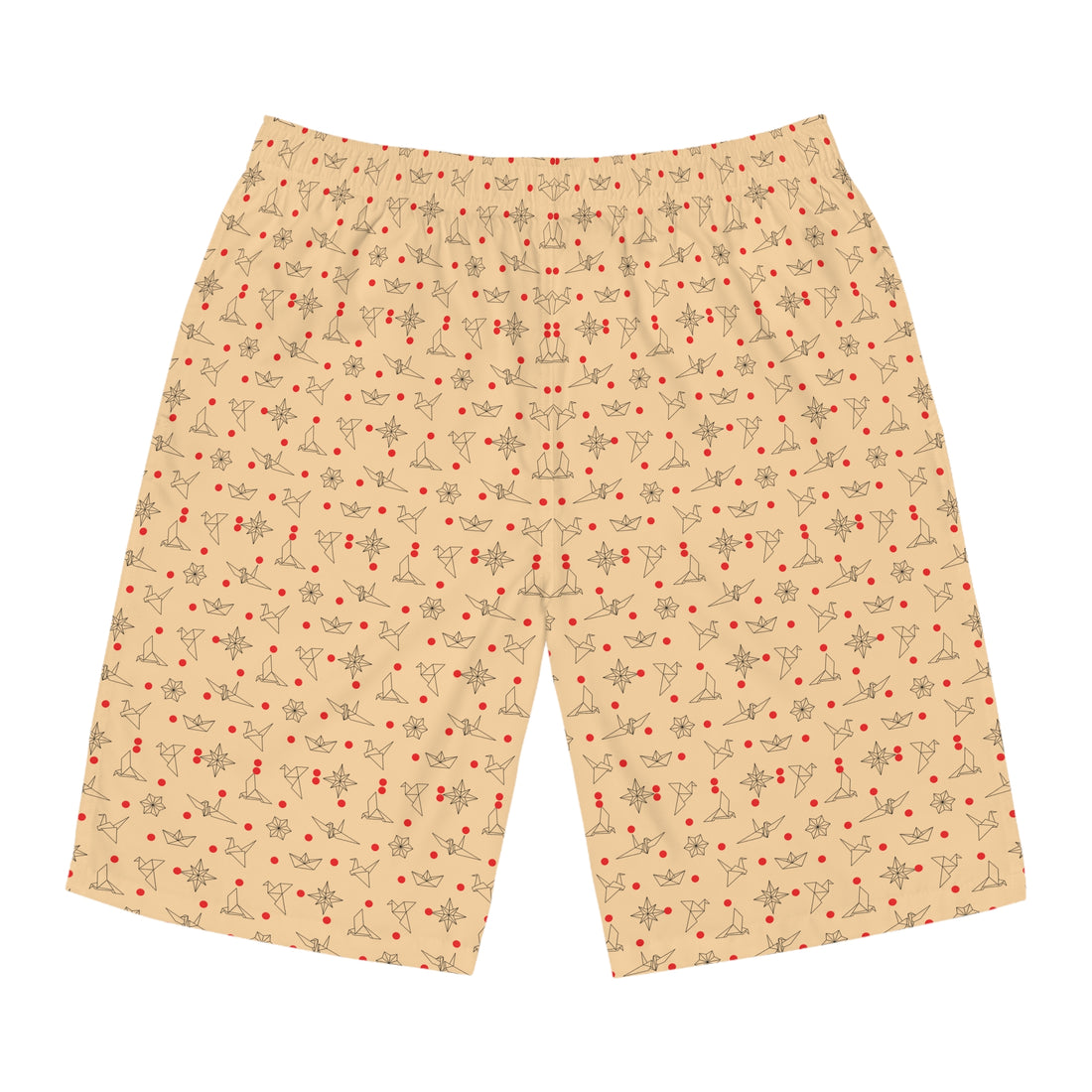 Pale Pink Origami Men's Board Shorts (AOP)