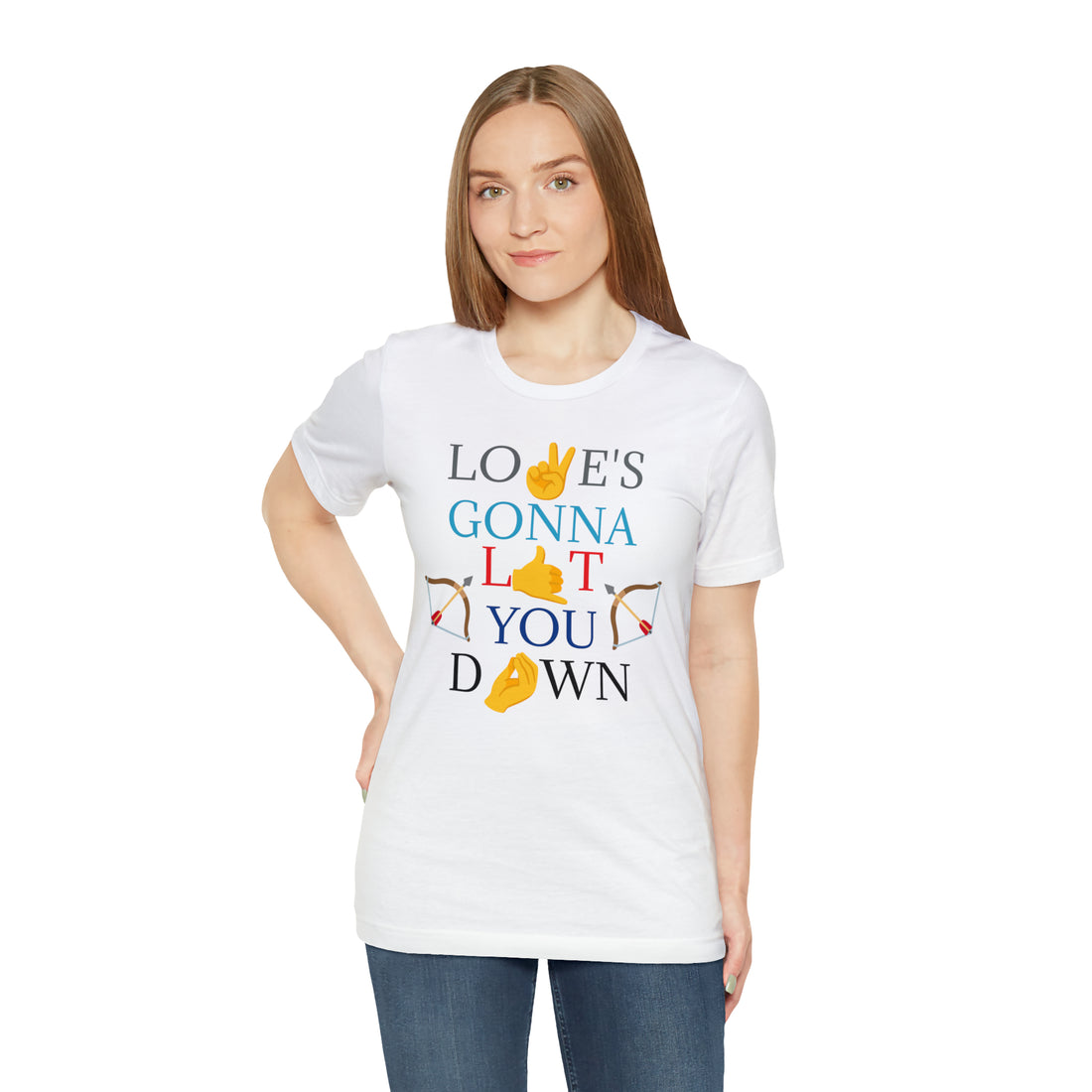 Unisex Love Down Typography Jersey Tee