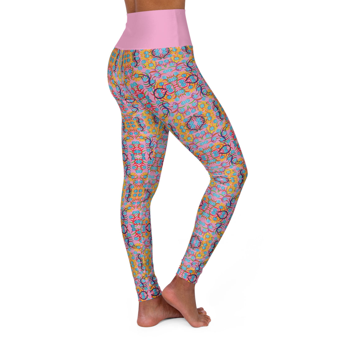 Muted Pink Sunflower Yoga Leggings