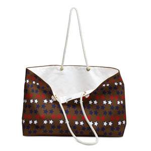 Brown Starry Weekender Tote Bag