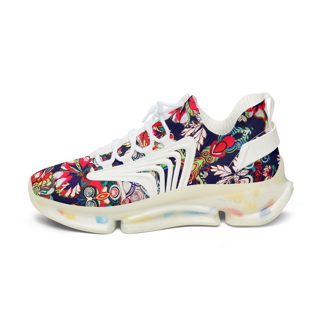 Ink Floral Pop OTT Women's Mesh Knit Sneakers