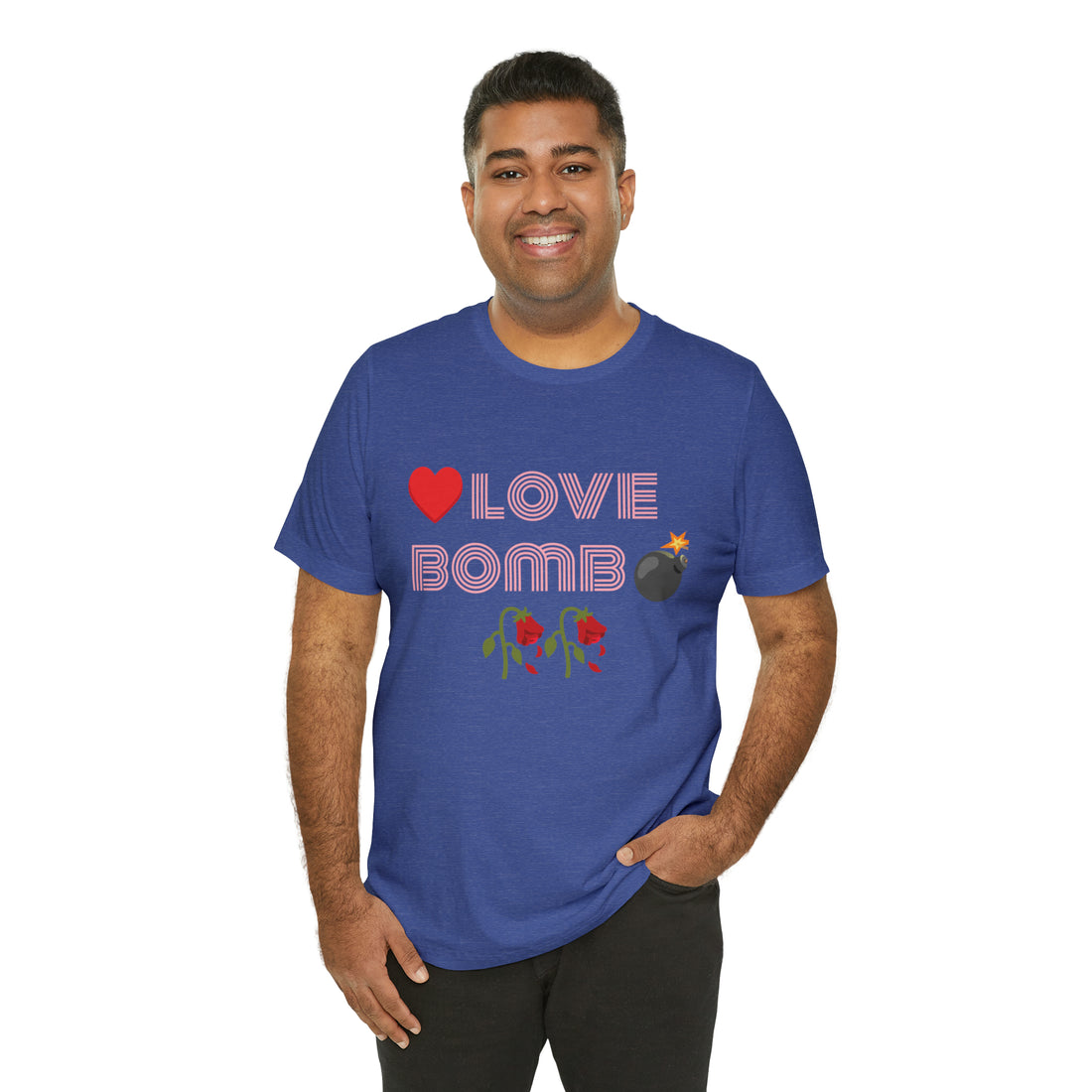 Unisex Love Bomb Typography Jersey Tee