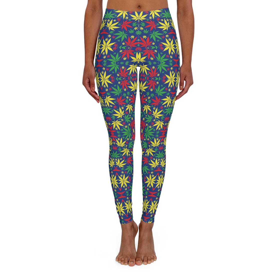 Blue Tropical Rasta Toned Spandex Leggings