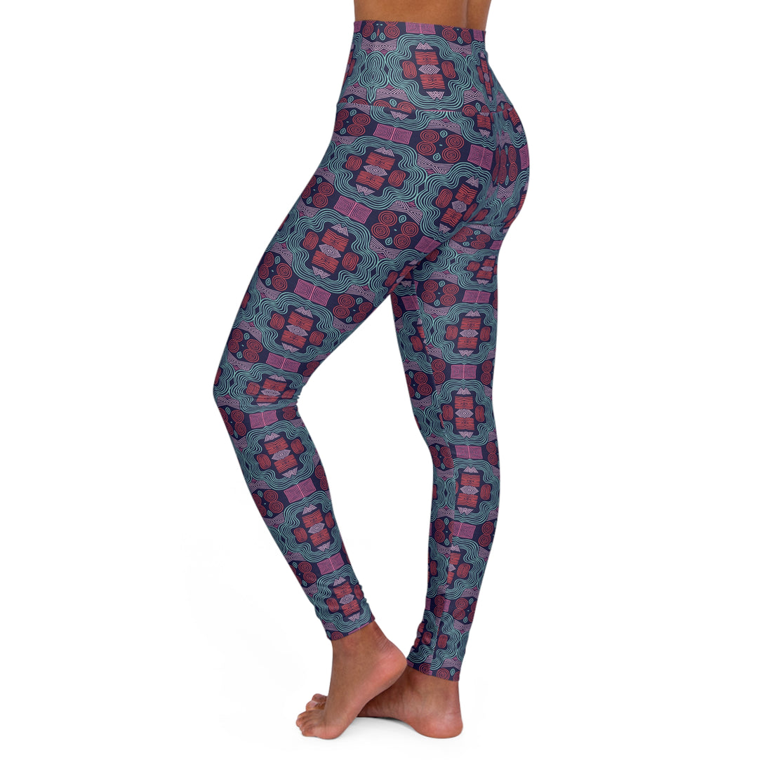 Ink Geometric Print Yoga Leggings