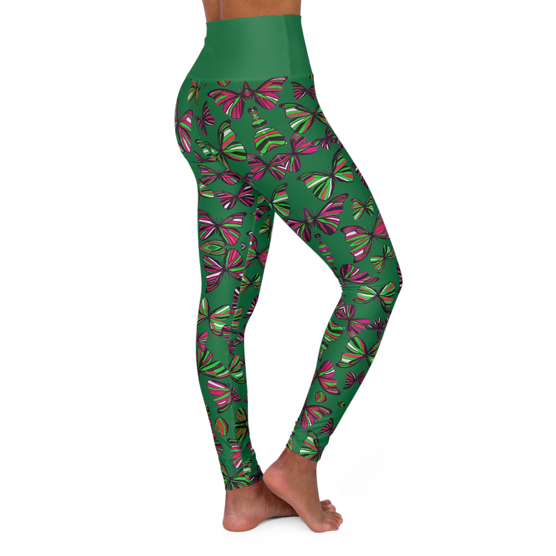 Emerald Butterfly Kaleidoscope Yoga Leggings