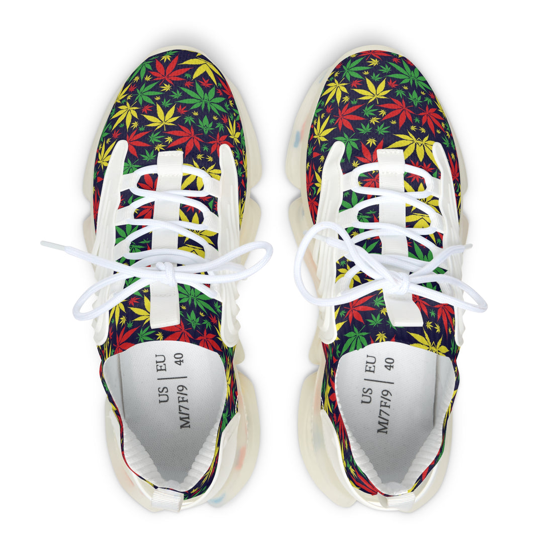 Ink Tropical Rasta Toned Women's Mesh Knit Sneakers