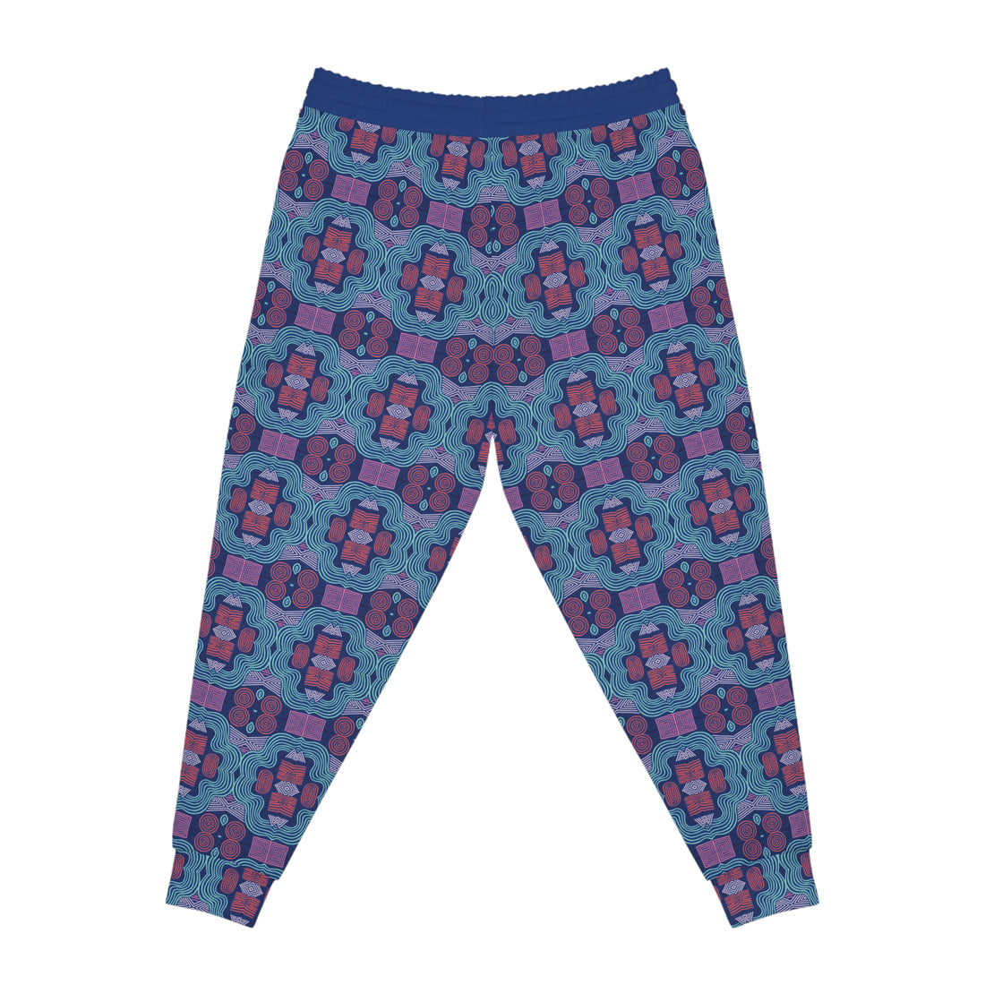 Blue Geometric Print Unisex Joggers