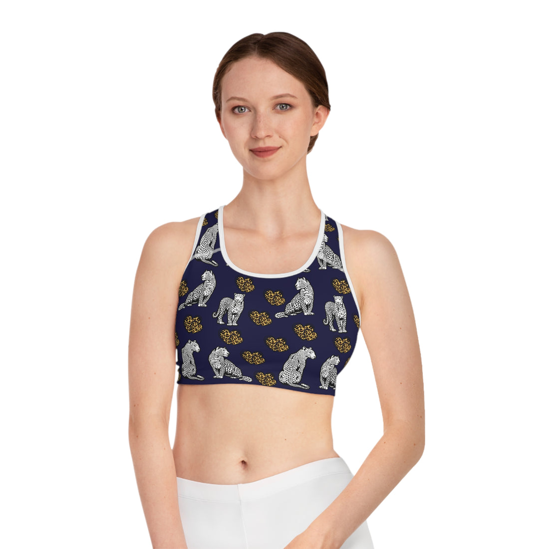 Ink Cheetah Hearts (AOP) Sports Bra