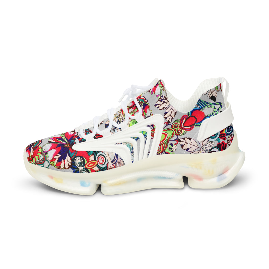 Slate Floral Pop OTT Men's Mesh Knit Sneakers