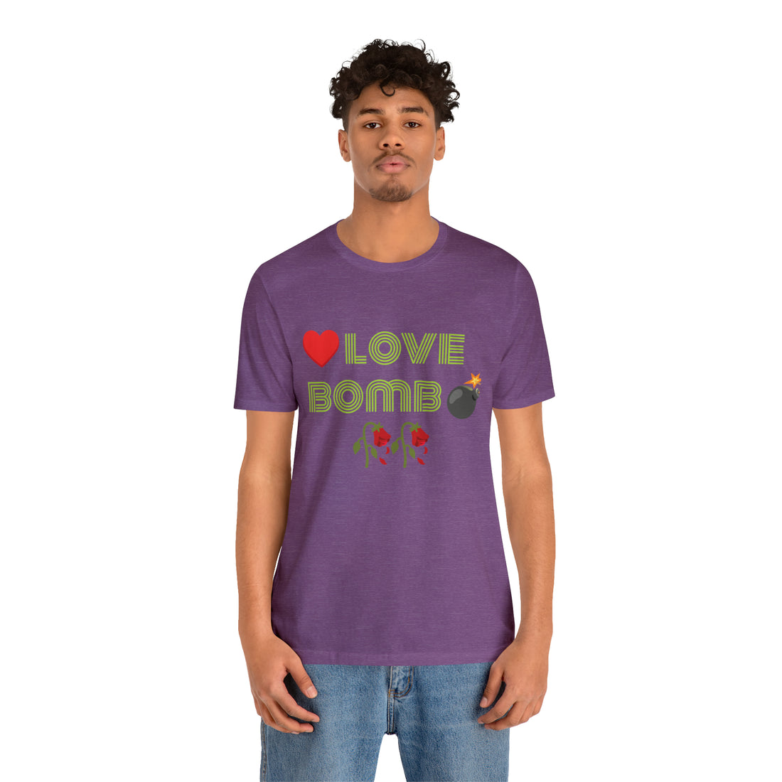 Unisex Love Bomb Typography Jersey Tee