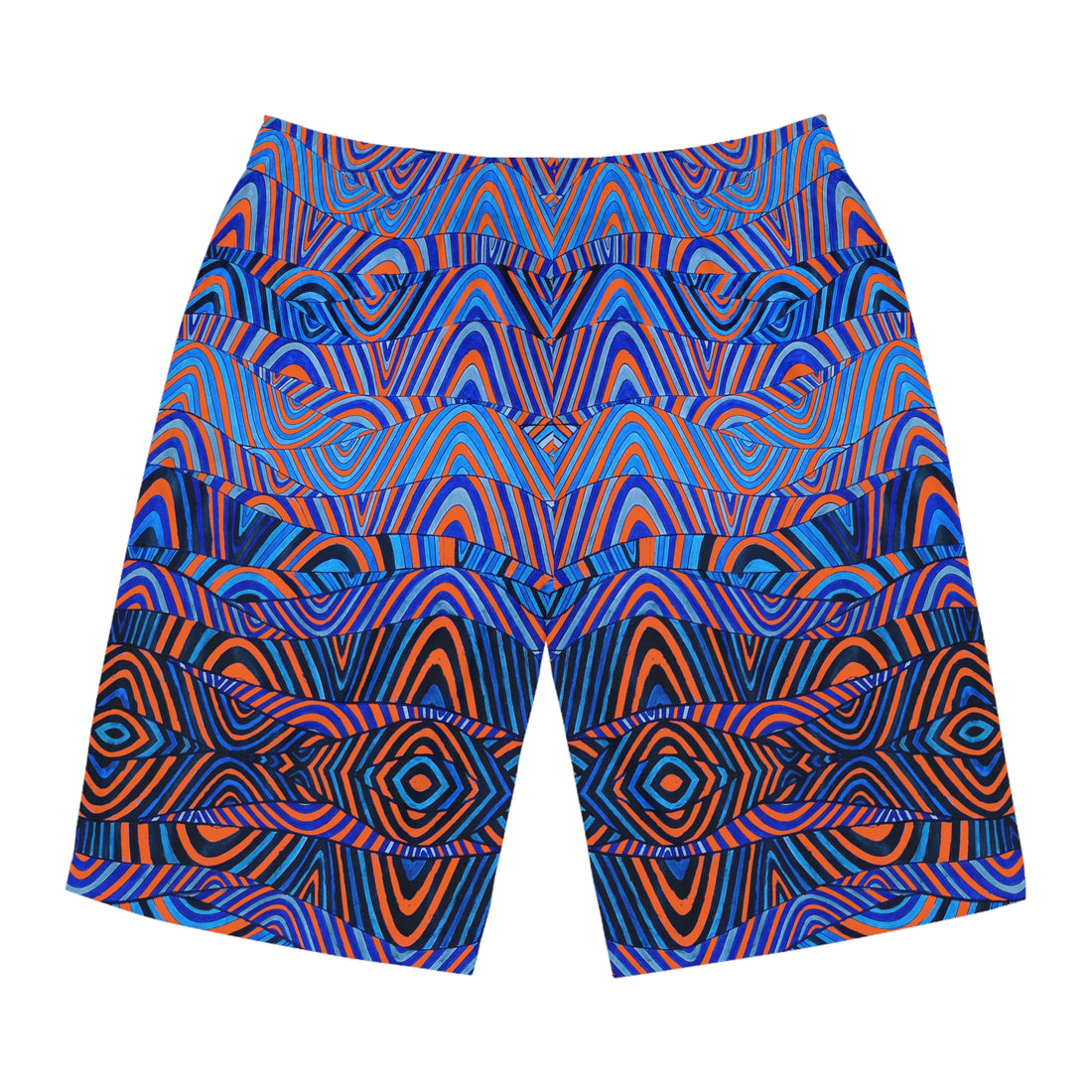 Orange Sonic Print Men's Board Shorts (AOP)