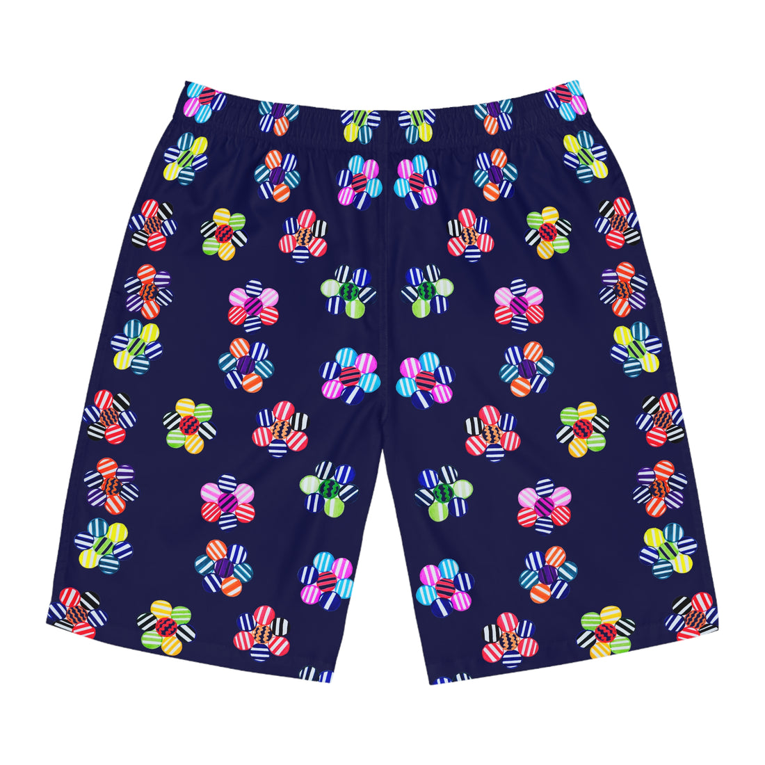 Ink Geo Candy Floral Men's Board Shorts (AOP)