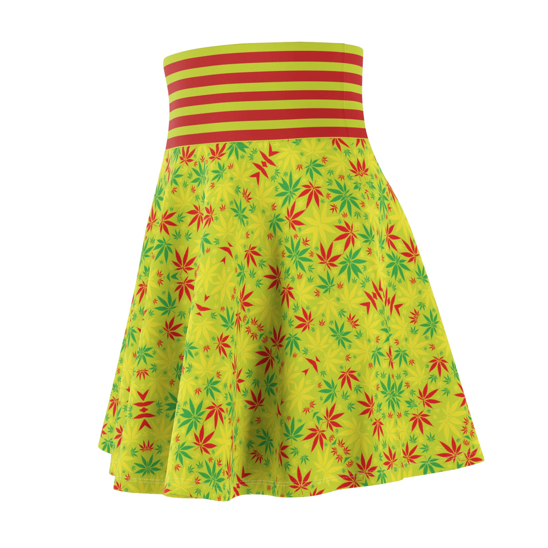 Lime Tropical Rasta Toned Skater Skirt