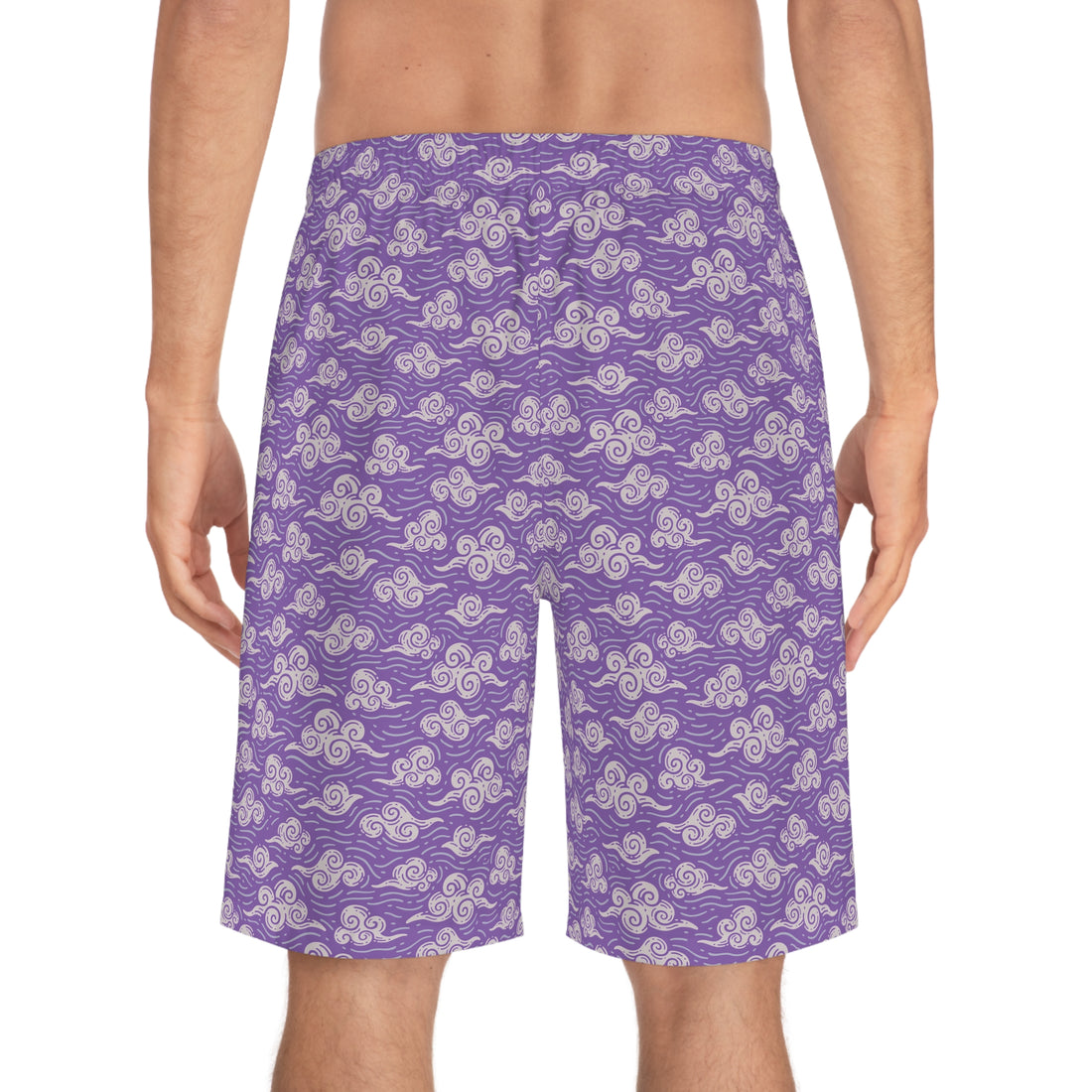 Pearl Purple Oriental Clouds Men's Board Shorts (AOP)