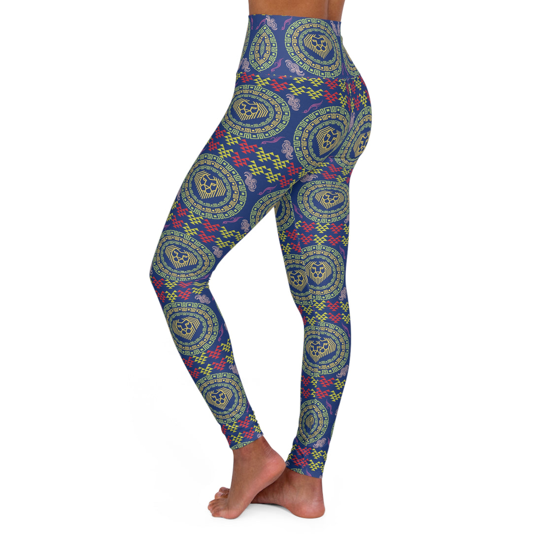 Royal Blue Lion Head Yoga Leggings