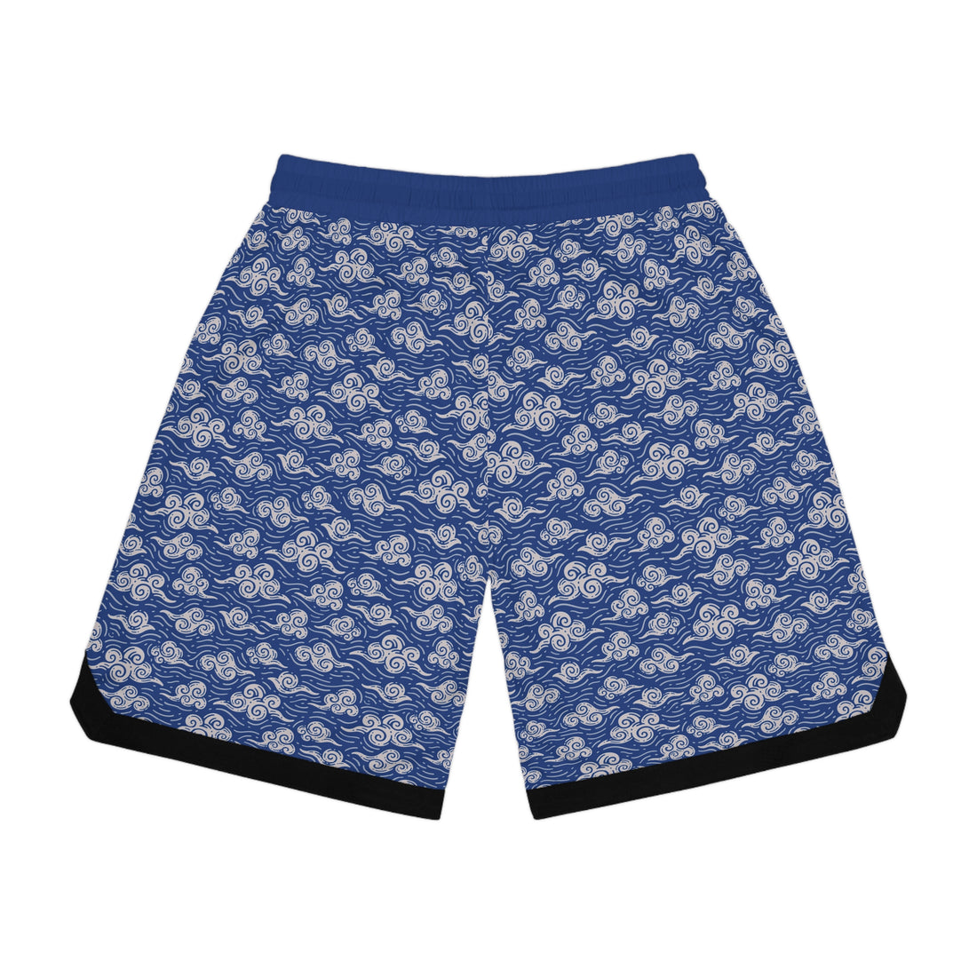 Blue Oriental Clouds Basketball Rib Shorts (AOP)