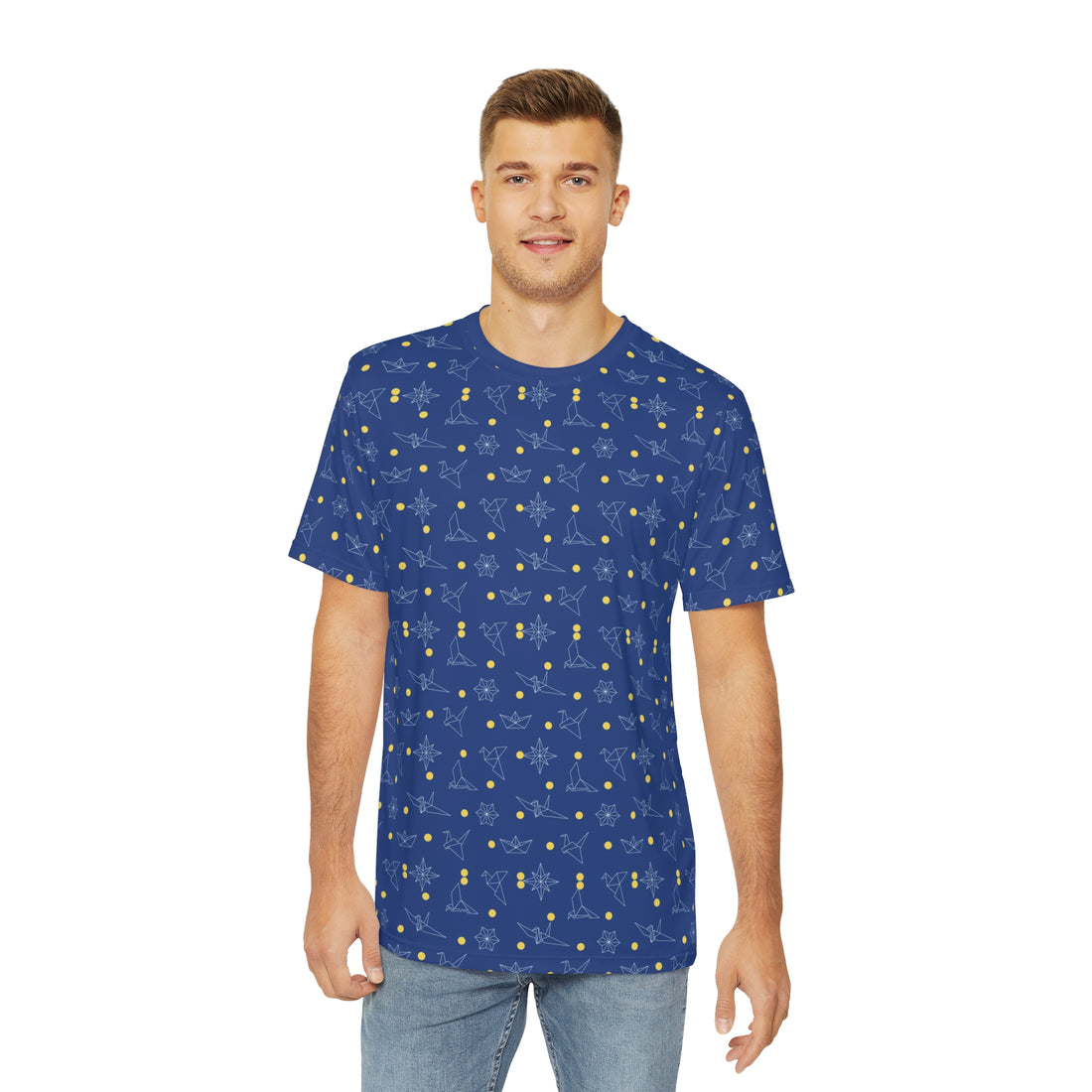 Blue Origami Men's Polyester Tee (AOP)