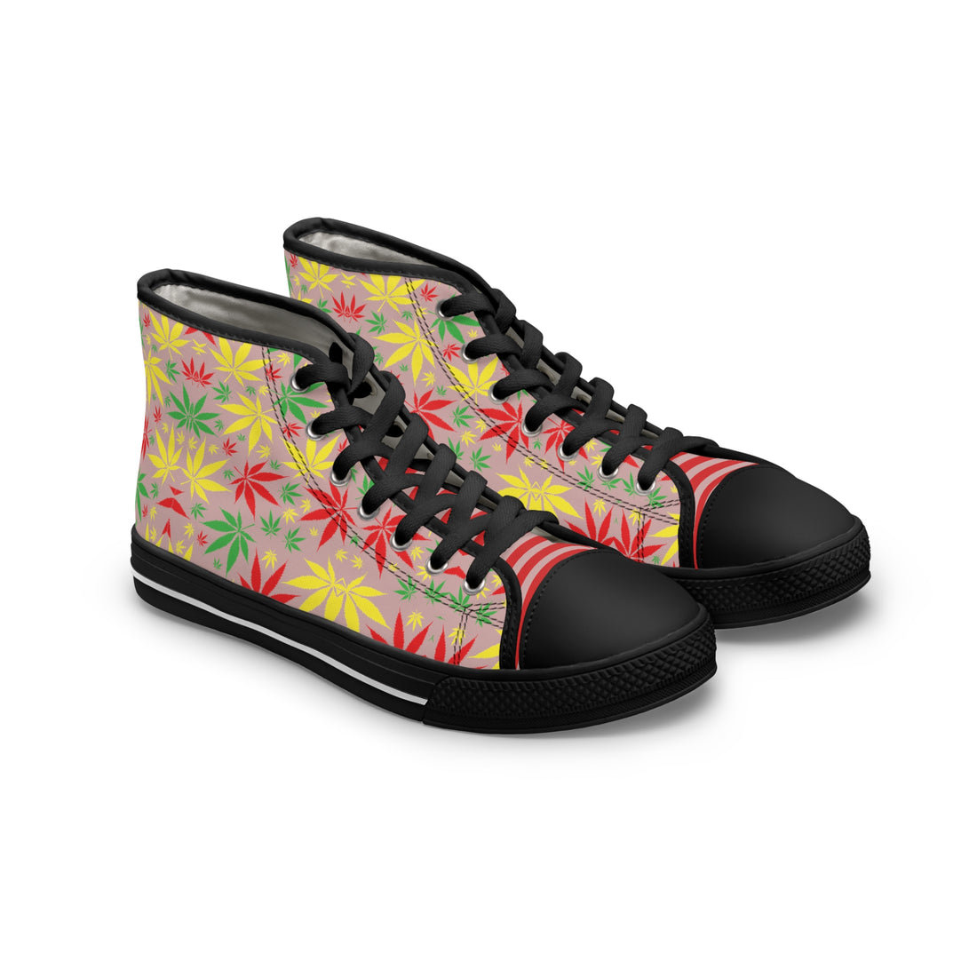 Taupe Tropical Rasta Toned Women's High Top Sneakers