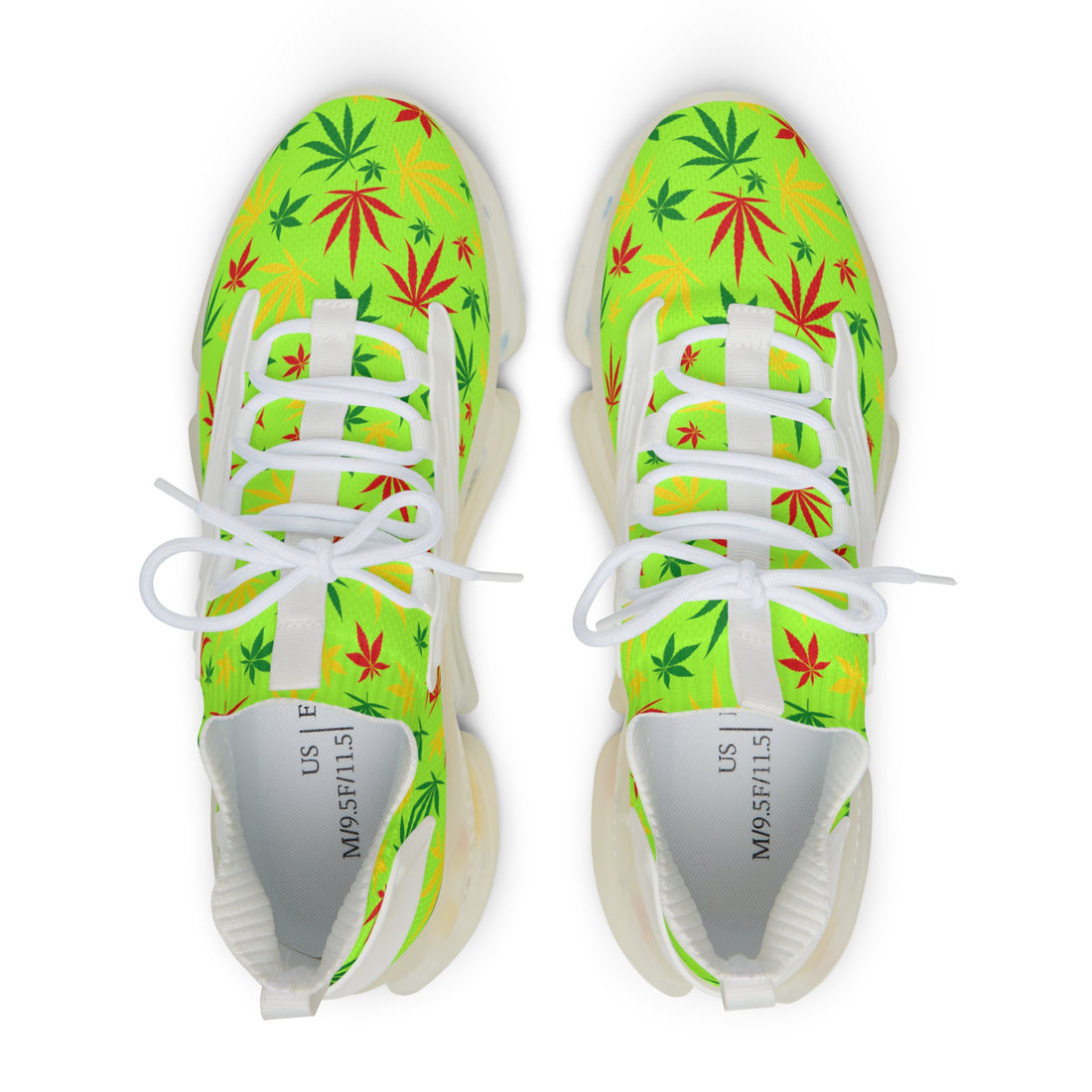 Lime Tropical Rasta Toned Men's Mesh Knit Sneakers