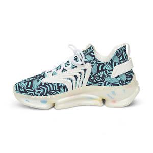 Icy Blue Tropical Minimalist OTT Men's Mesh Knit Sneakers