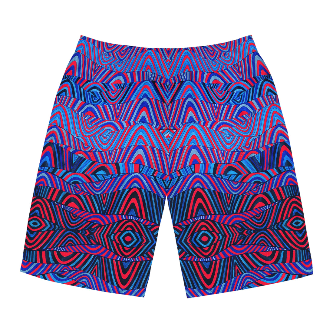 Red Sonic Print Men's Board Shorts (AOP)