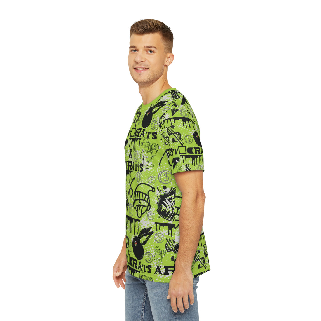 Lime Graphic Polar Men's Polyester Tee (AOP)