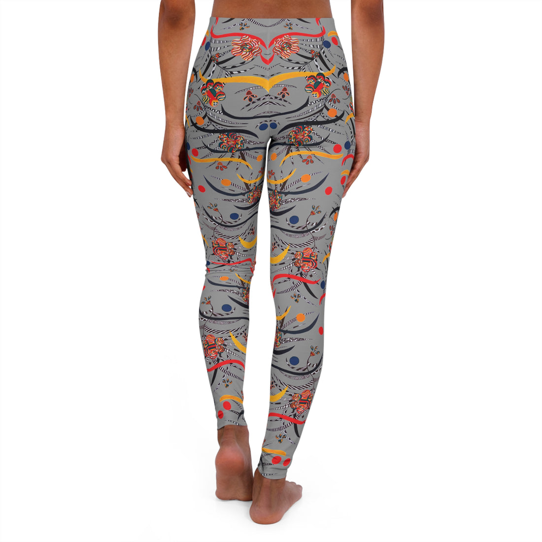 Grey Wilderness Print Spandex Leggings