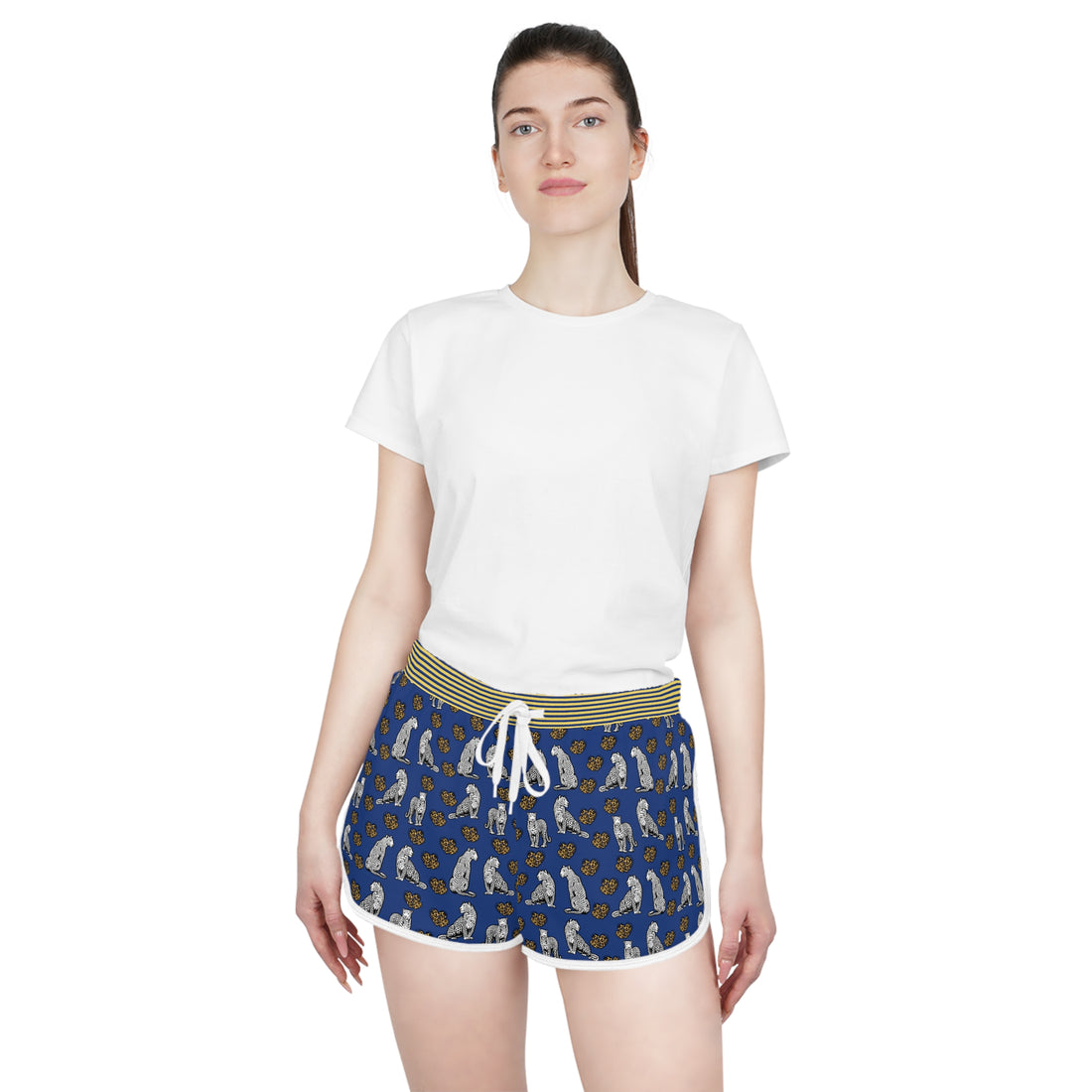 Blue Cheetah Hearts Relaxed Shorts