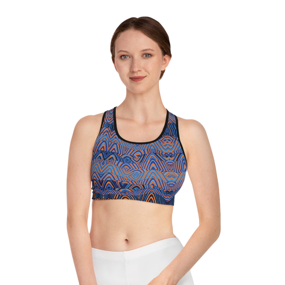 Peach Sonic (AOP) Racerback Sports Bra