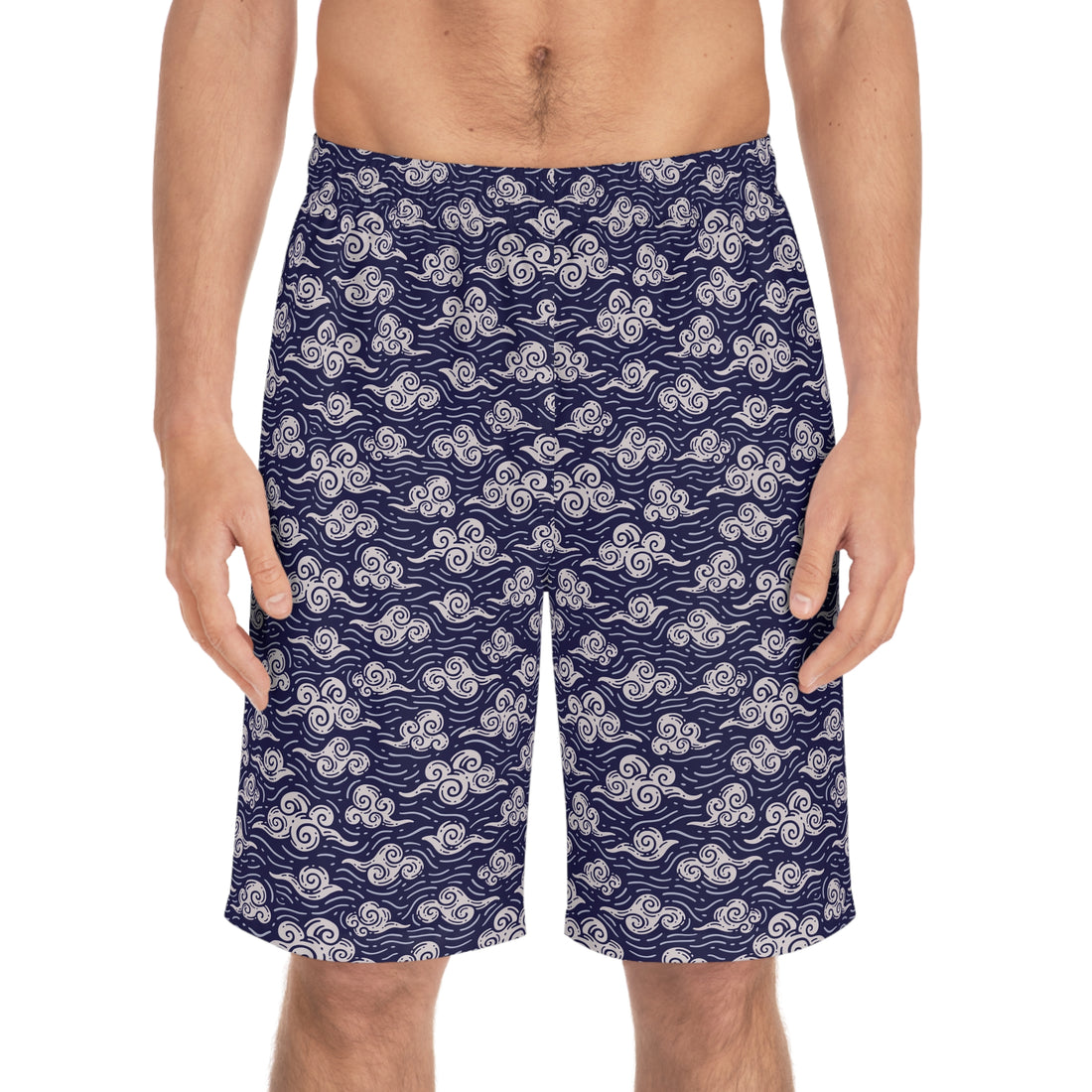 Ink Oriental Clouds Men's Board Shorts (AOP)