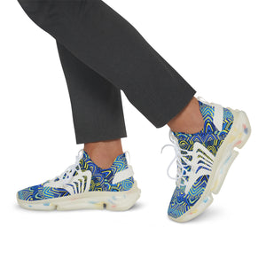 canary men's sonic waves print mesh knit sneakers