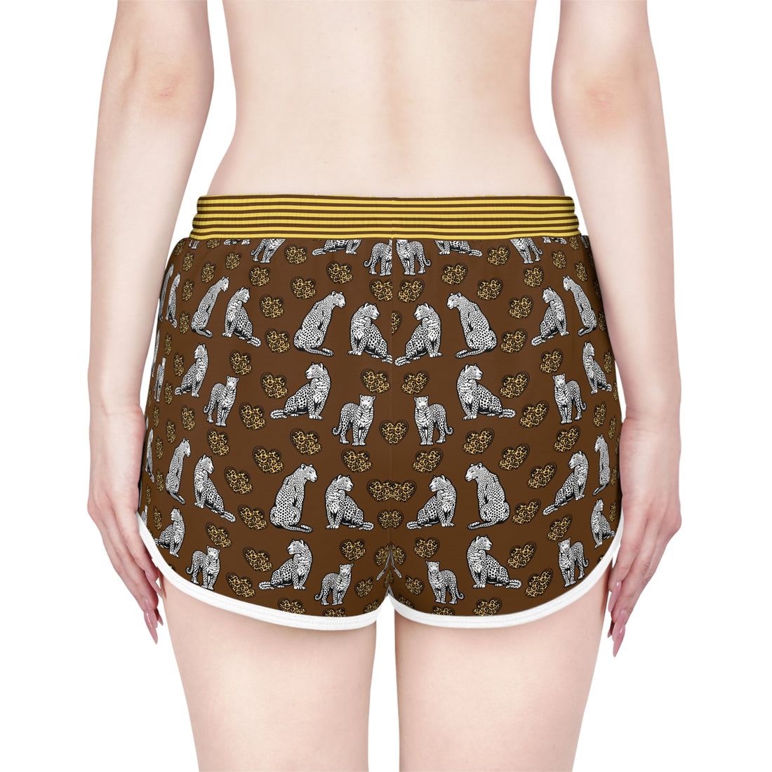 Brown Cheetah Hearts Relaxed Shorts