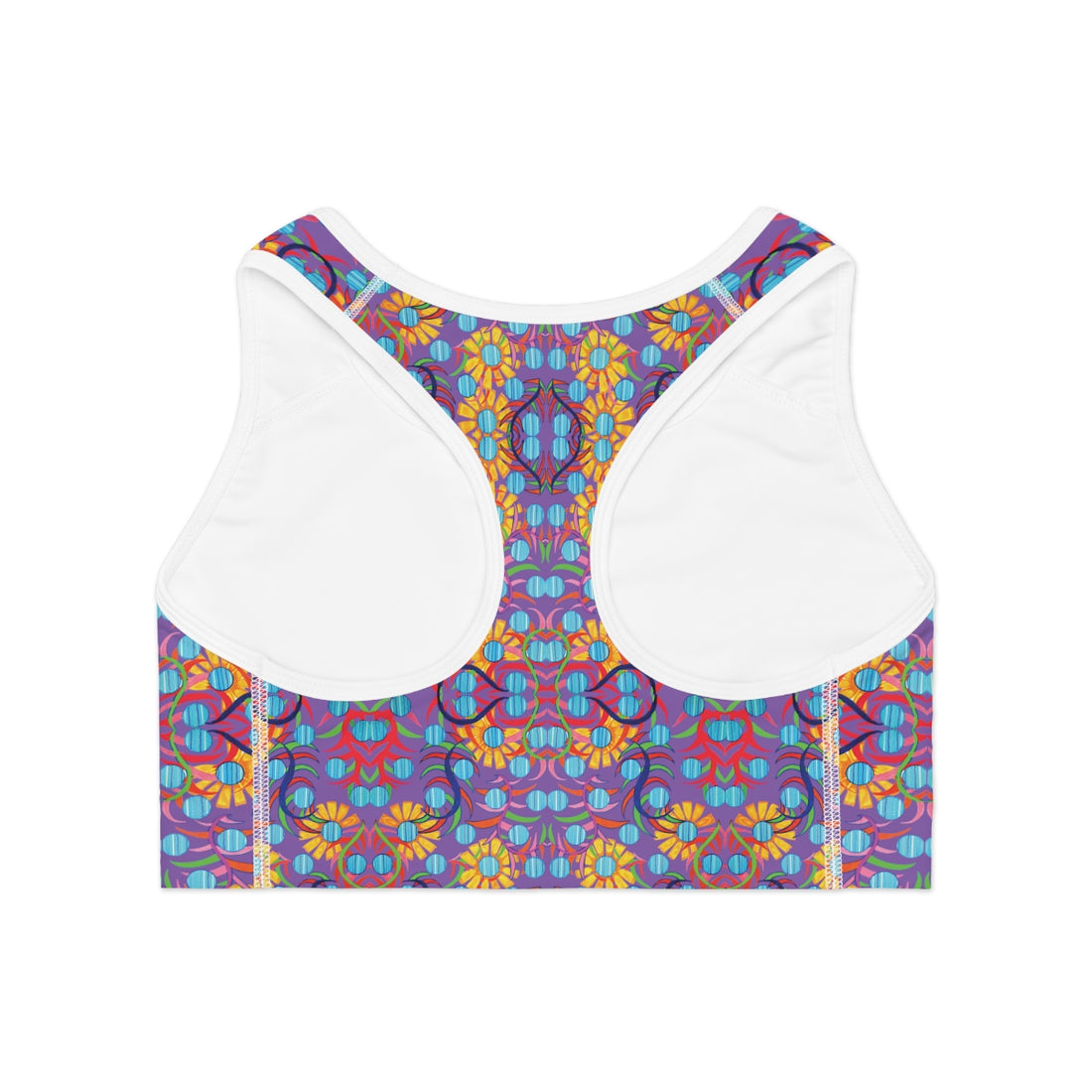 Pearl Purple Sunflower Print Racerback Sports Bra & Yoga Legging