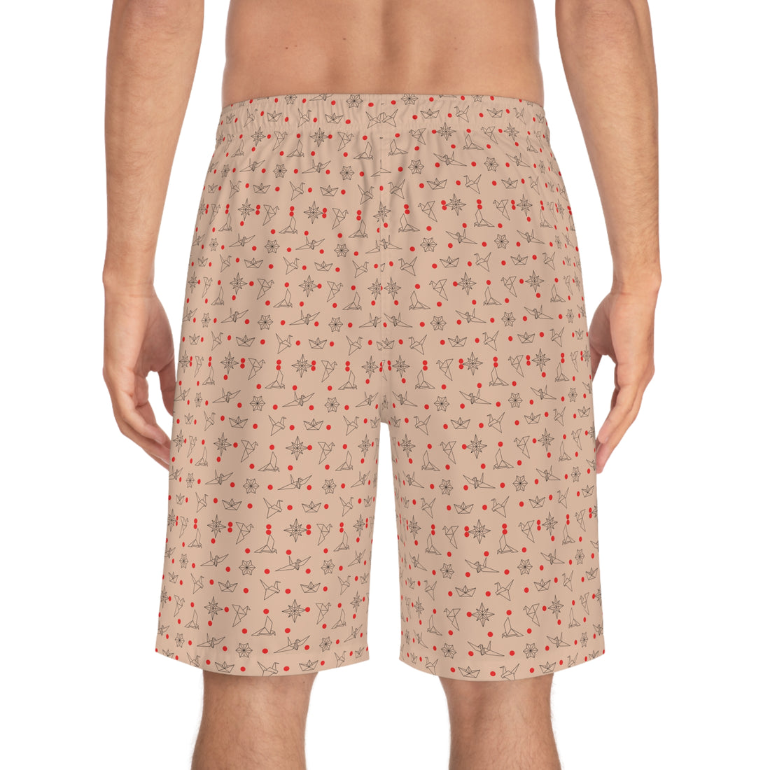 Nude Origami Men's Board Shorts (AOP)